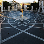 Piazza del Campidoglio sunrise, Michelangelo
